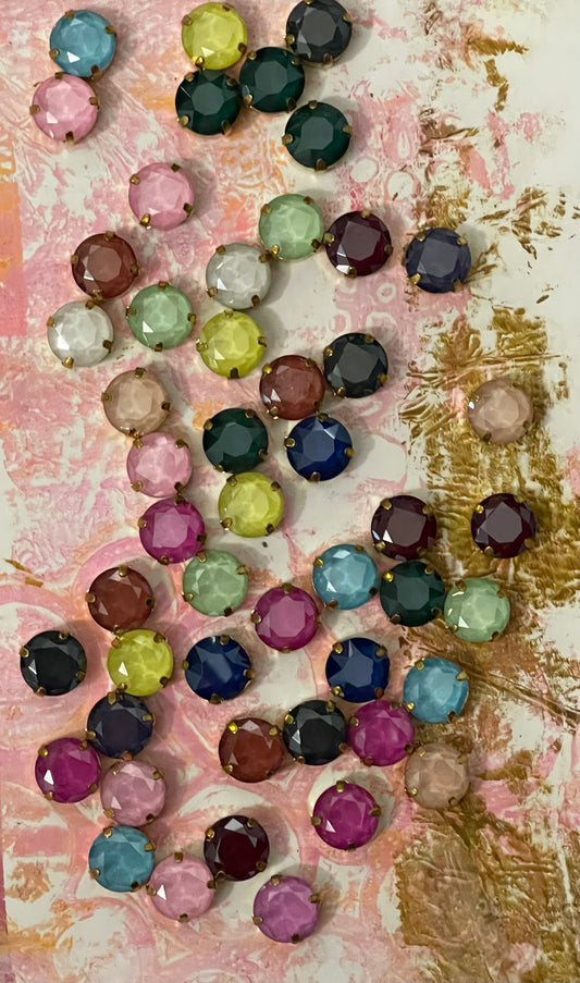 RHINESTONE 10 MM COLOR MIX GP 10 PC