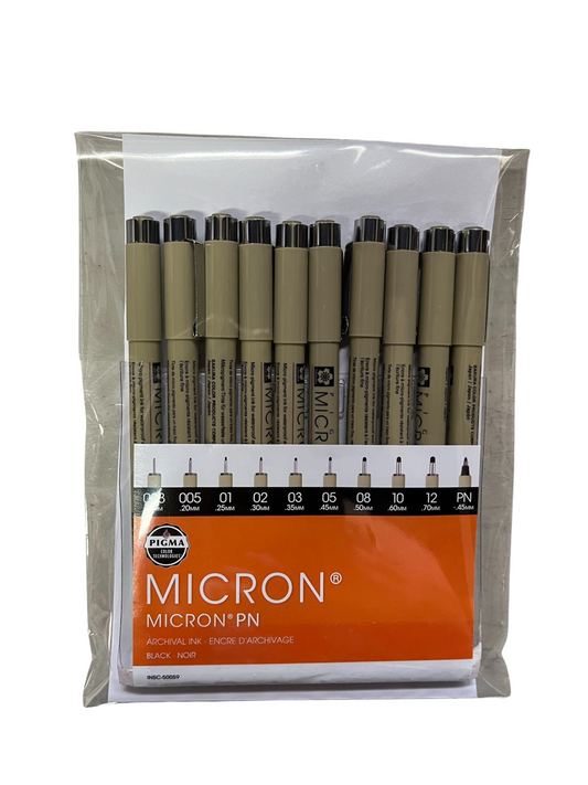 MICRON PEN SET BLACK 10 PC