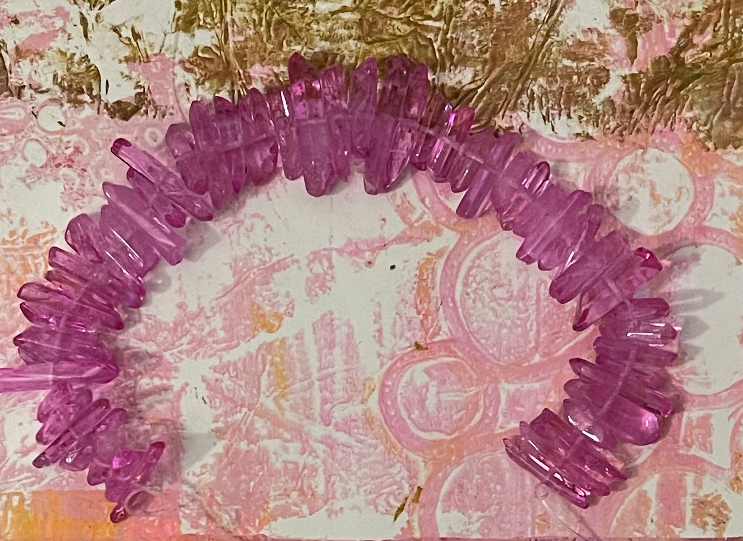 QUARTZ CRYSTAL CHIP 15-30 MM PEARL PINK 1 STRAND