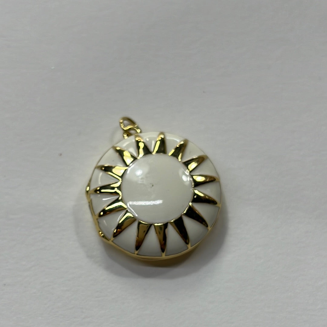CHARM SUN GP 18KT ENAMEL 25MM 1 PC