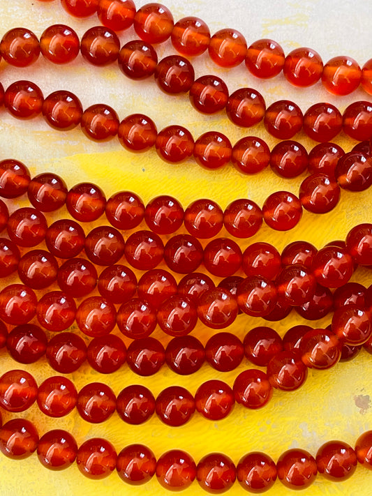 CARNELIAN 8MM ROUND 1 STRAND