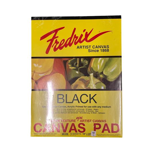 CANVAS FABRIC PAD BLACK 18X24 10 SHEETS FREDRIX