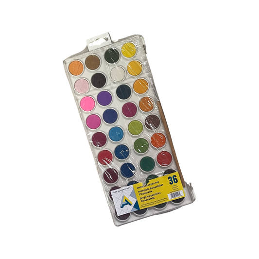 WATERCOLOR SET 36 HALF PAN COLORS