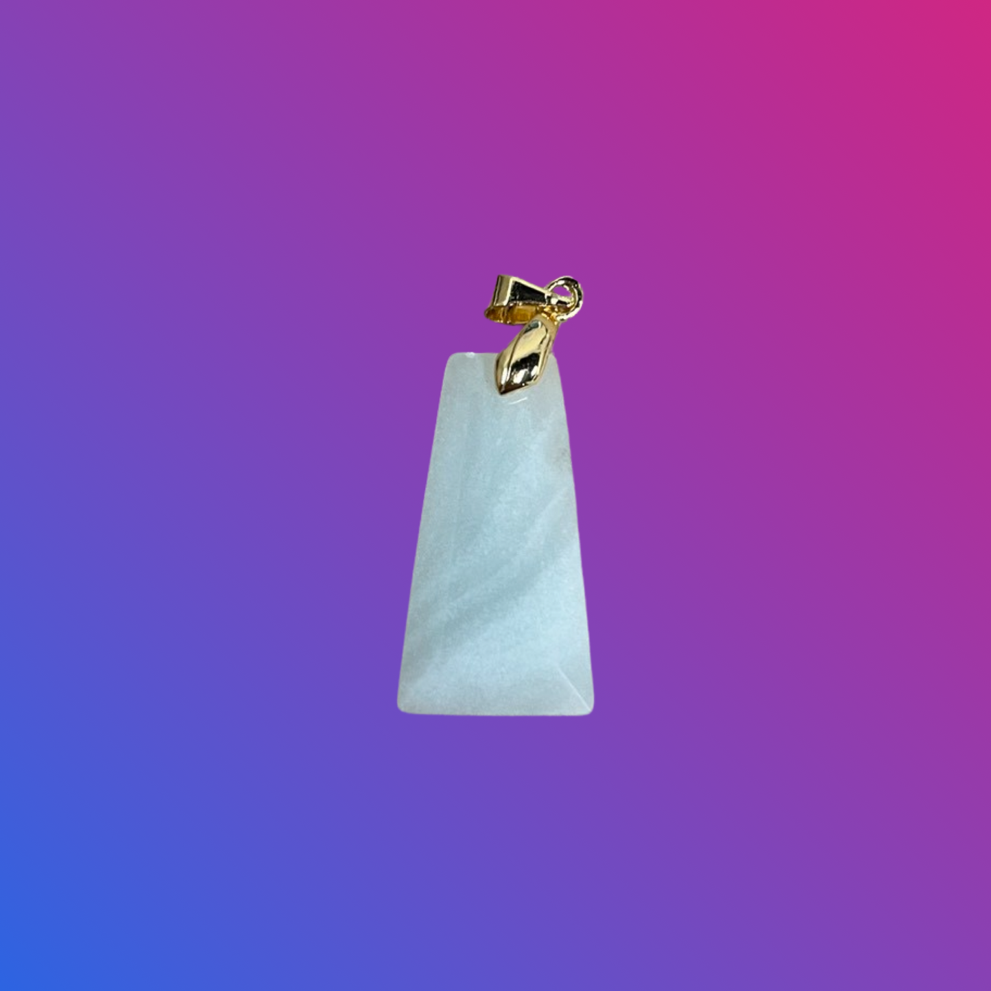 PENDANT TRAPEZOID GOLD PLATED MIXED GEMSTONES 1 PC