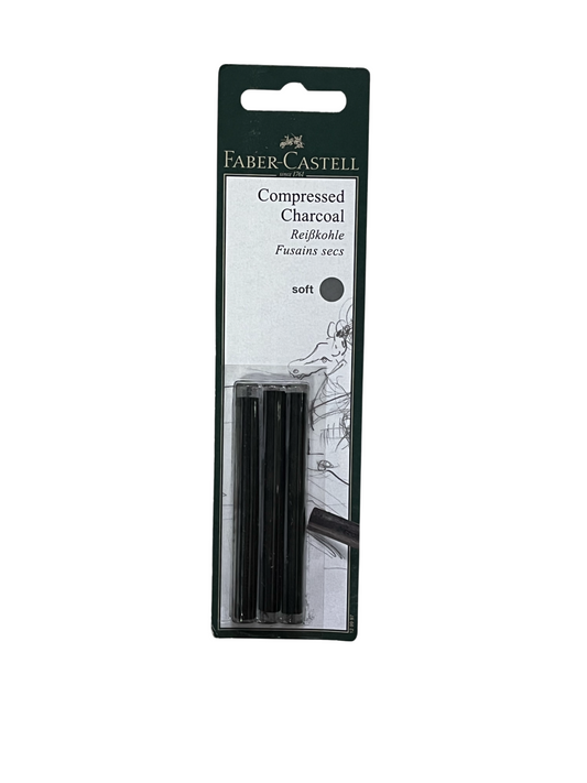 COMPRESSED CHARCOAL SOFT 3 PC PITT FABER CASTEL