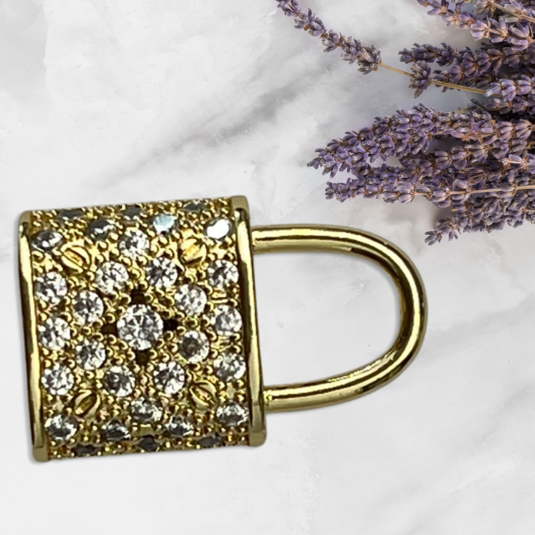 CHARM LOCK GP OR SP CZ PAVE 1 PC