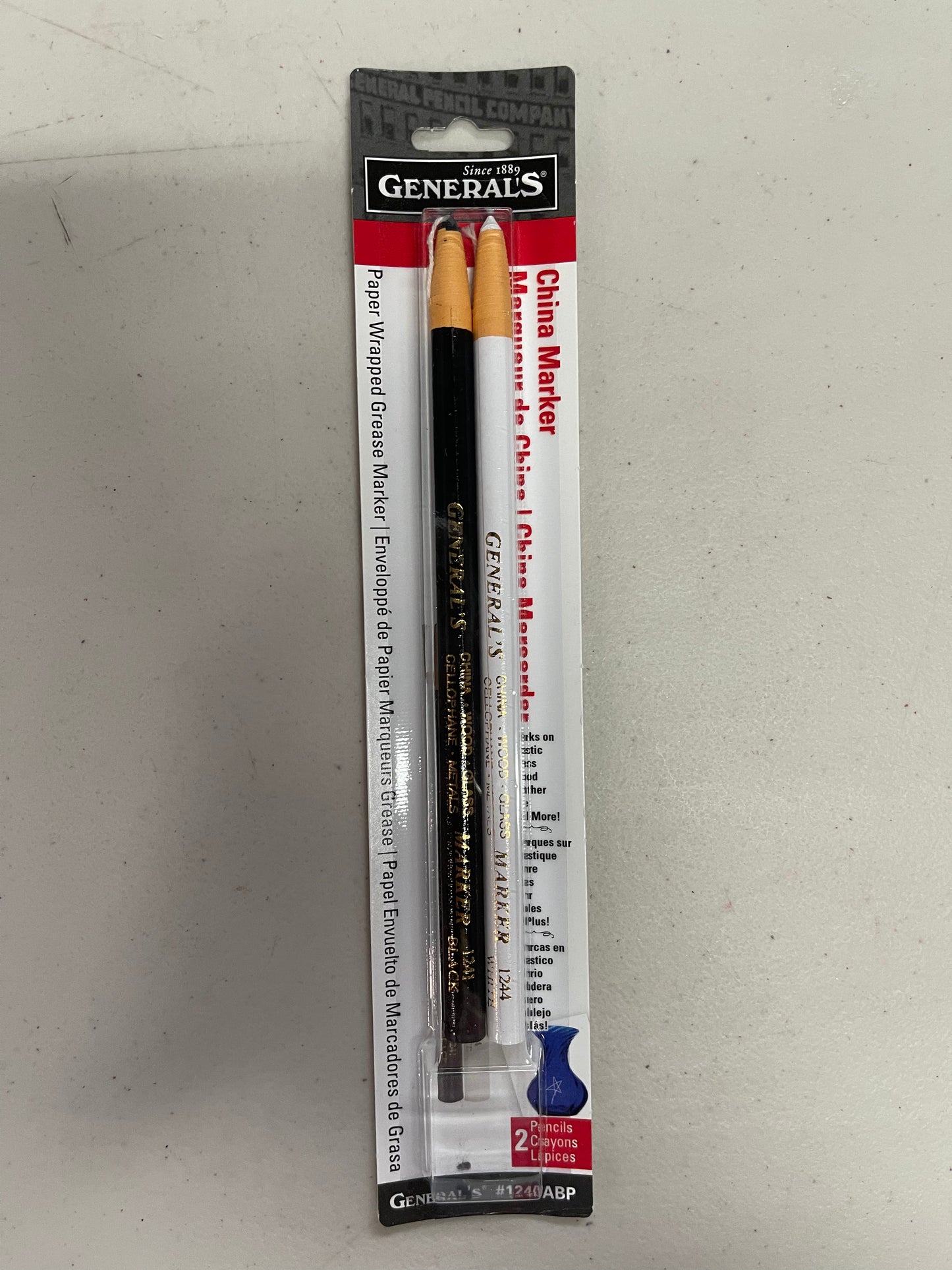 PENCIL (LAPIZ DE CERA) CHINA MARKER BLACK & WHITE 2 PC SET