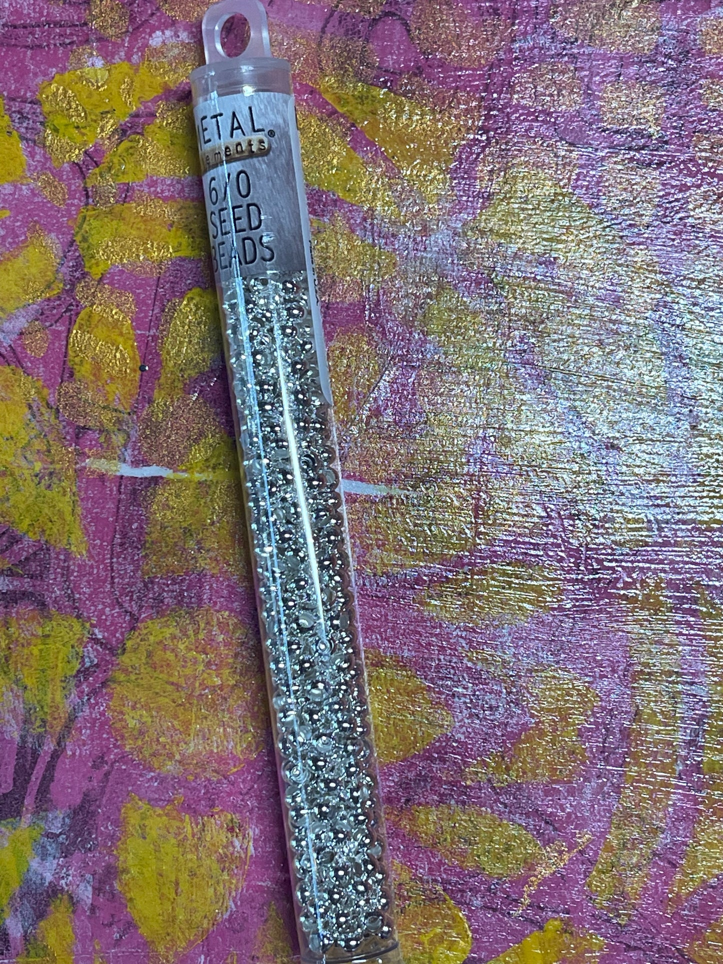 SEED BEAD 6/0 METAL SILVER PLATE APPRX 30 GMS