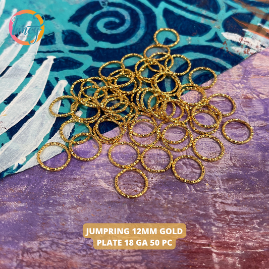 JUMPRING 12MM GOLD PLATE 18 GA 50 PC