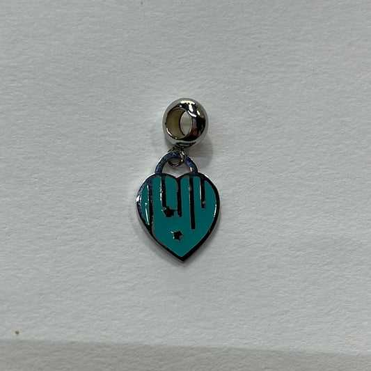 PENDANT SST HEART STAR CYAN 27MM 1 PC