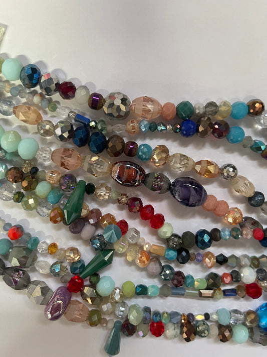 GLASS MIXED BEADS STRAND 1 STRAND