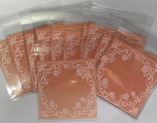 BAG CELLO PEACH WHITE CIRCLE FLOWERS 10X10 CM 95-100 PCS