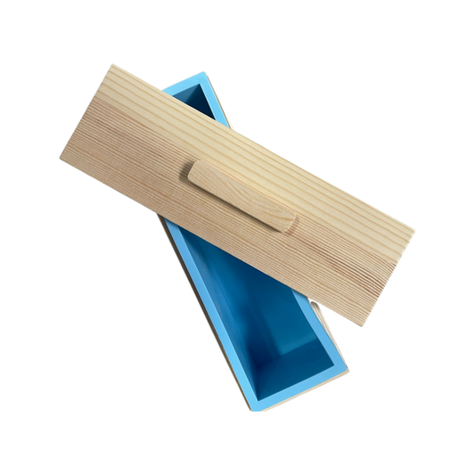 MOLDE DE JABON BARRA 42 OZ CON TAPA AZUL O VIOLETA