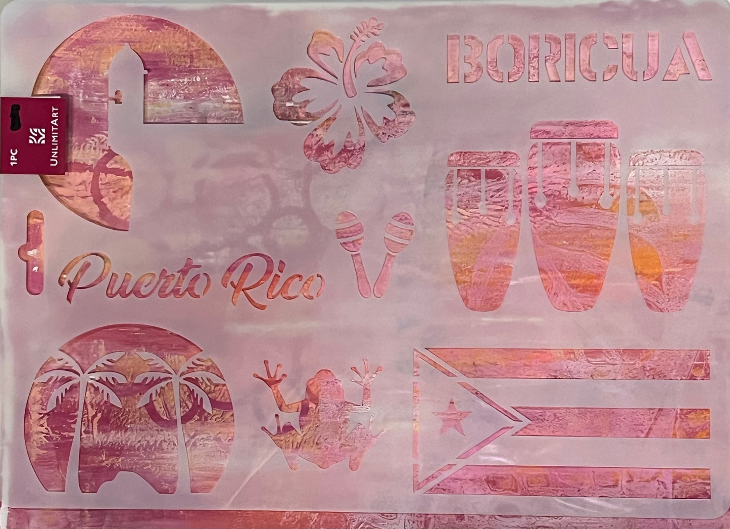 STENCIL PUERTO RICO TRADITIONS 11 X 8 INCHES 1 PC