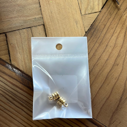 CORD END STAINLESS STEEL COLUMN WITH LOOP 9X7MM GOLD PLATED 5MM HOLE 4PC