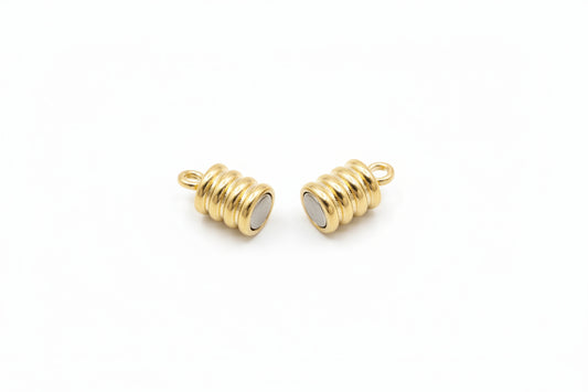 CORD END STAINLESS STEEL COLUMN WITH LOOP 9X7MM GOLD PLATED 5MM HOLE 4PC
