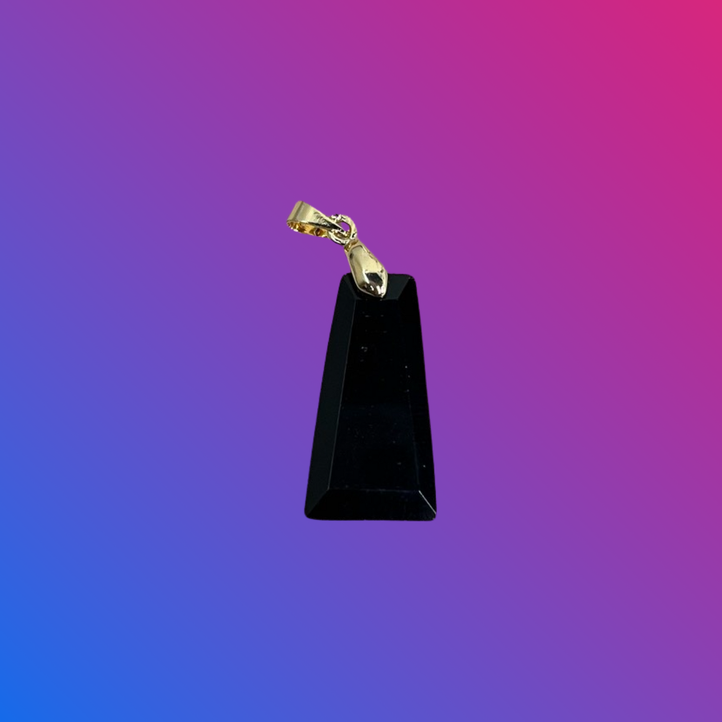 PENDANT TRAPEZOID GOLD PLATED MIXED GEMSTONES 1 PC