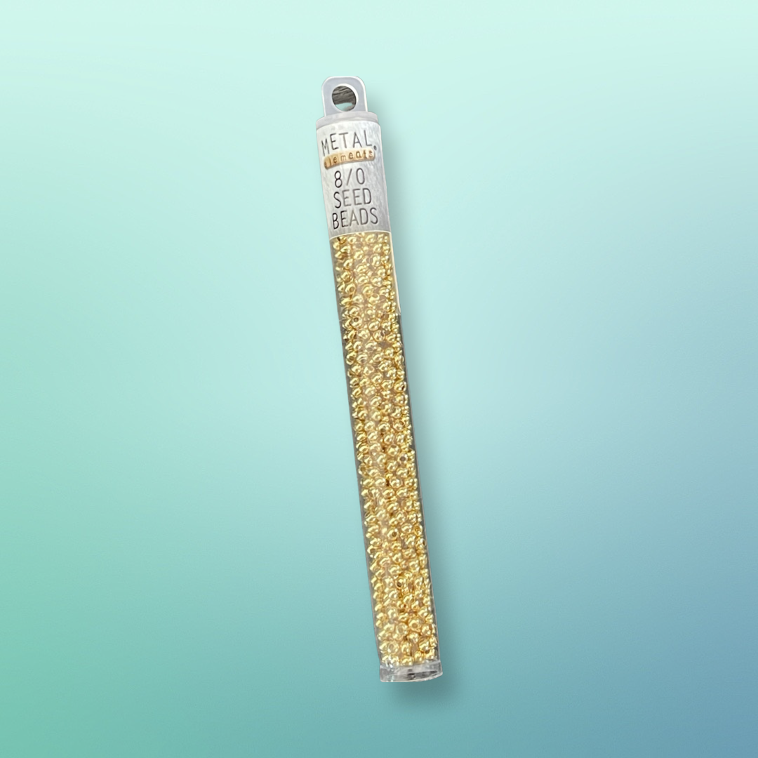 SEED BEAD 8/0 24KT GOLD PLATE 40 GM