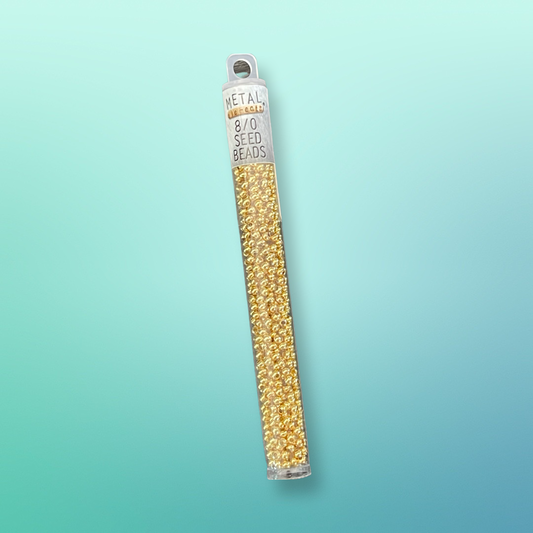 SEED BEAD 8/0 24KT GOLD PLATE 40 GM