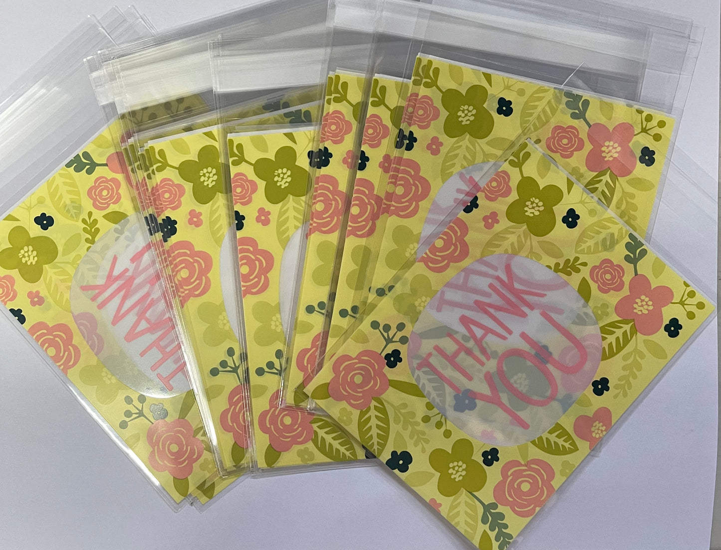 BAG CELLO THANK YOU 16X9CM YELLOW/PINK 95-100 PCS