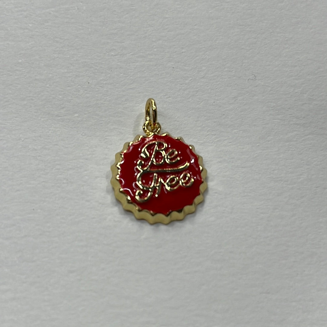 CHARM GP 18KT BOTTLE CAP ENAMEL 1 PC