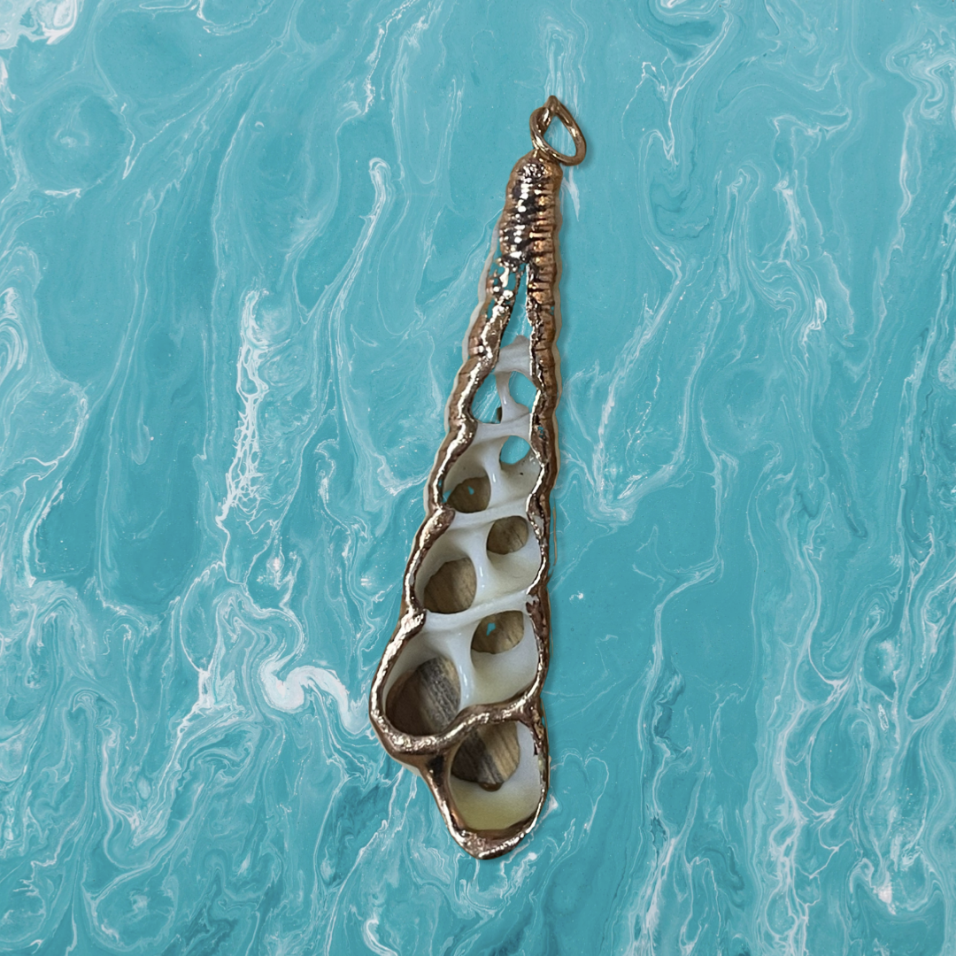 PENDANT SHELL CROSS SECIONT 45 MM GOLD PLATED 1 PC