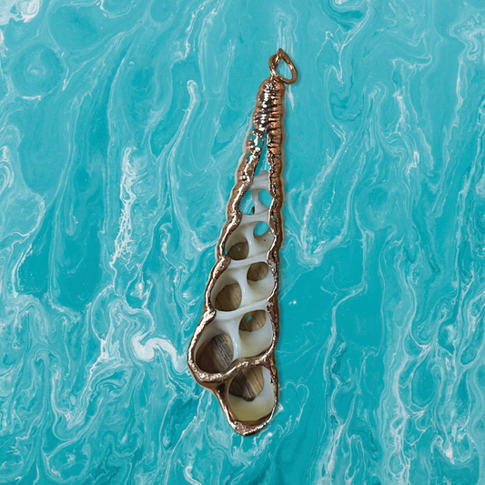 PENDANT SHELL CROSS SECIONT 45 MM GOLD PLATED 1 PC