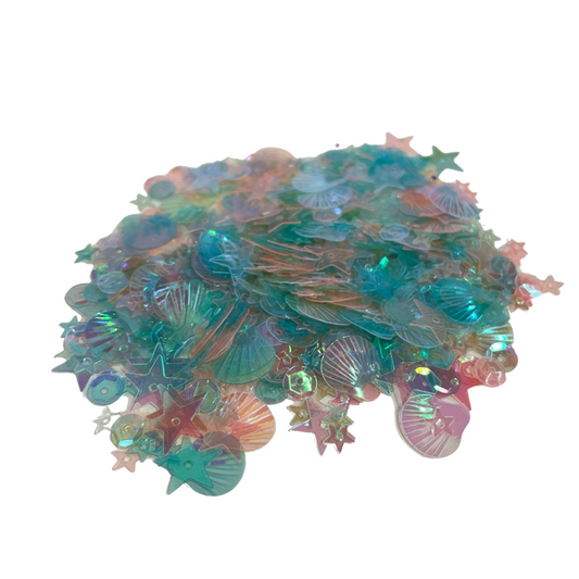 GLITTER TRANSLUCENT SEA SHAPES MULTI 15 GRAMS