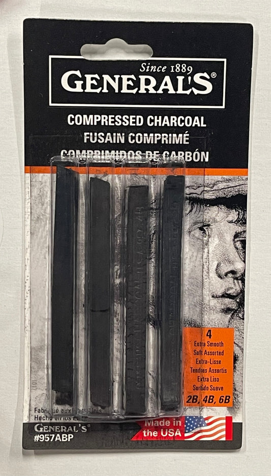 COMPRESSED CHARCOAL 4 PC GENERALS