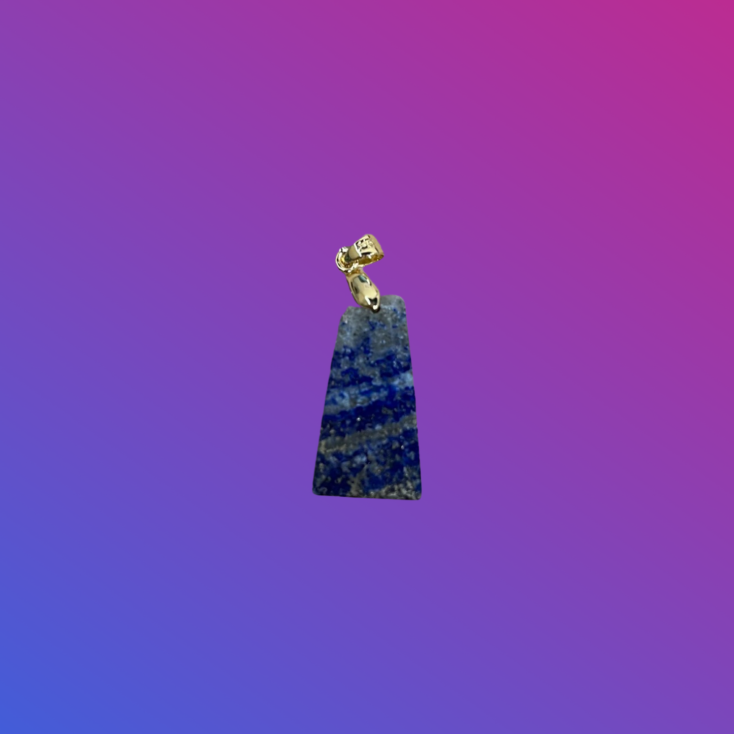 PENDANT TRAPEZOID GOLD PLATED MIXED GEMSTONES 1 PC