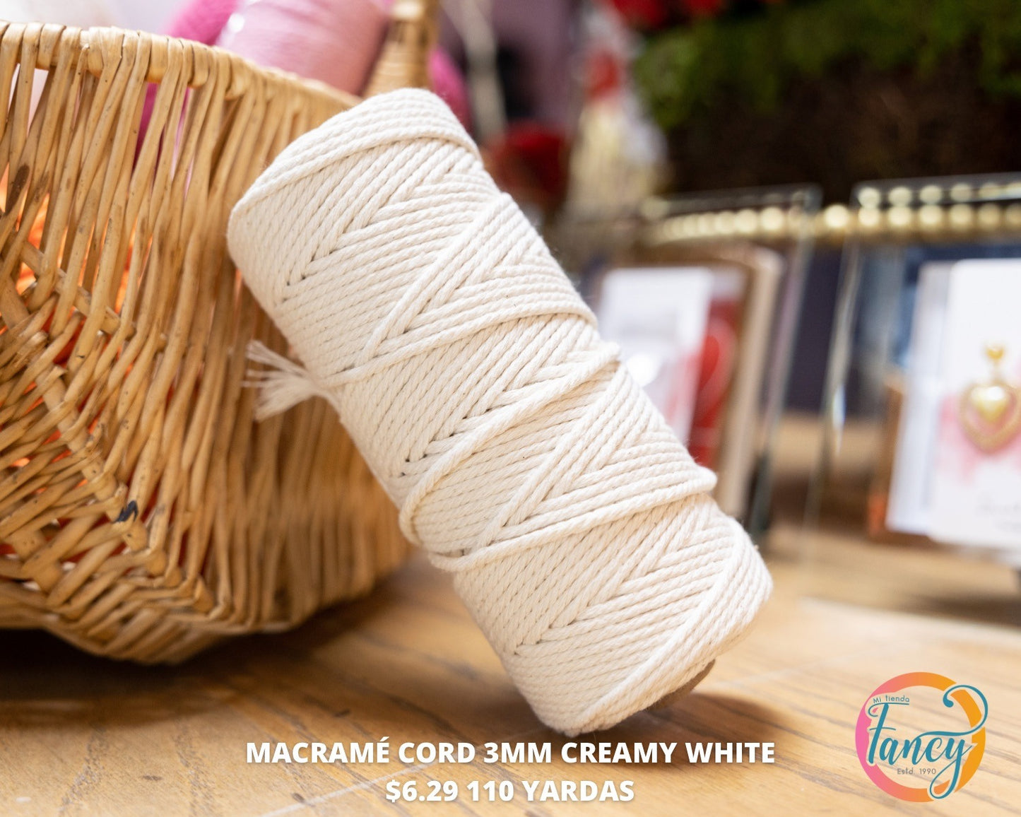 MACRAME CORD 3MM CREAMY WHITE 110 YDAS