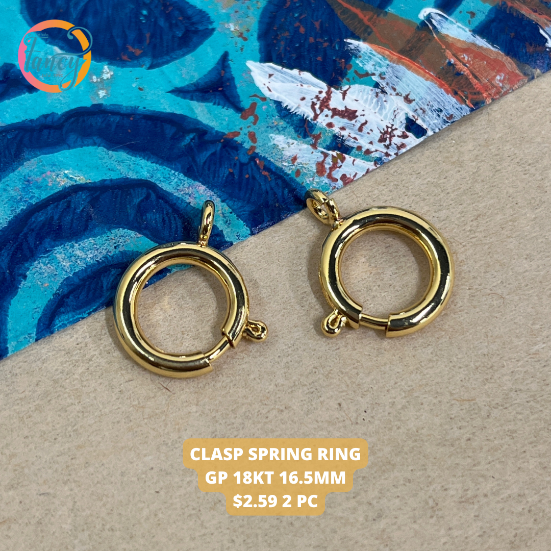 CLASP SPRING RING GP 18KT 16.5MM 2 PC
