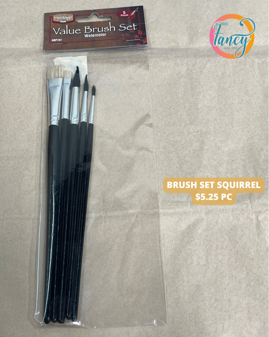 BRUSH SET SQUIRREL 5 PC