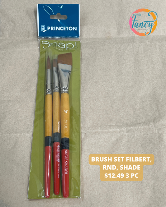 BRUSH SET FILBERT, RND, SHADE 3 PC