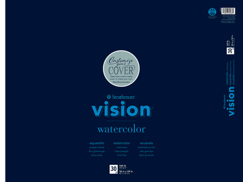 WATERCOLOR PAPER PAD STRATHMORE VISION 4 SIZES