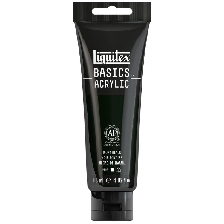 LIQUITEX BASICS ACRYLIC IVORY BLACK 4 OZ