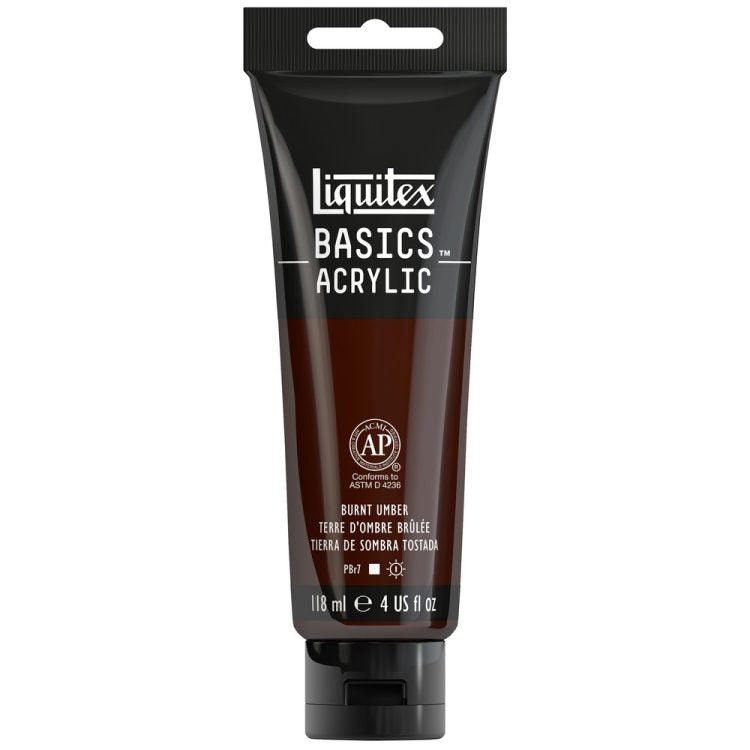 LIQUITEX BASICS ACRYLIC BURNT UMBER 4 OZ