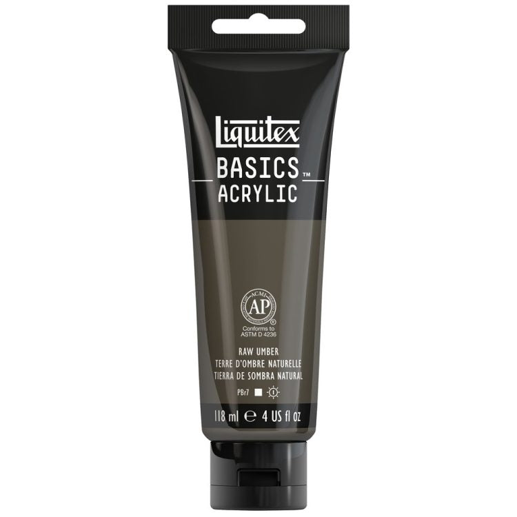 LIQUITEX BASICS ACRYLIC RAW UMBER 4 OZ