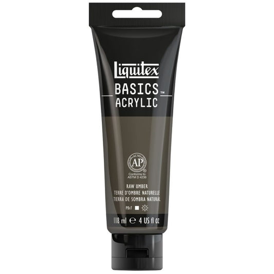 LIQUITEX BASICS ACRYLIC RAW UMBER 4 OZ