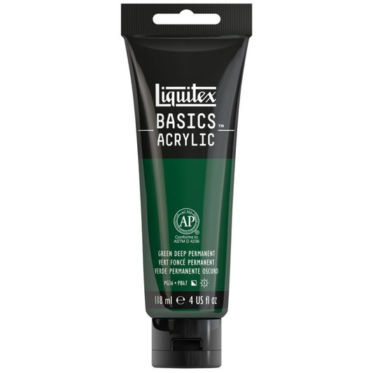 LIQUITEX BASICS ACRYLIC DEEP GREEN PERMANENT 4 OZ