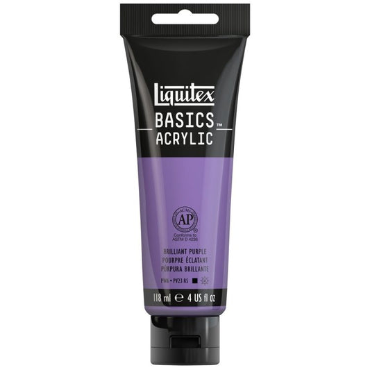 LIQUITEX BASICS ACRYLIC BRILLIANT PURPLE 4 OZ
