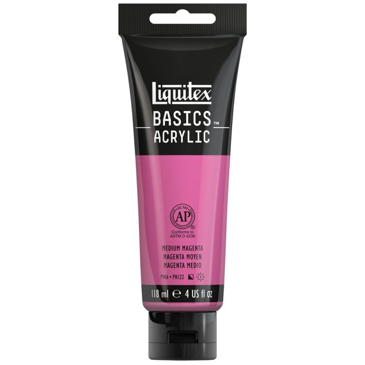 LIQUITEX BASICS ACRYLIC MEDIUM MAGENTA 4 OZ