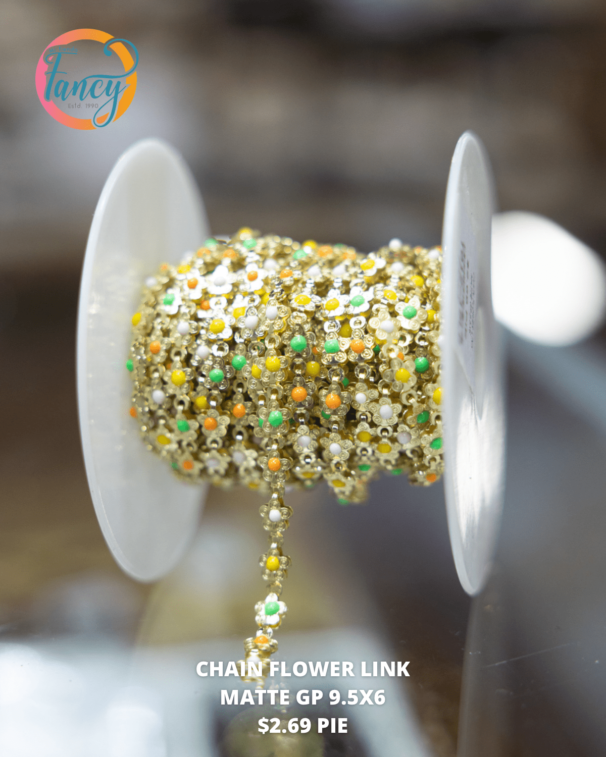 CHAIN FLOWER LINK MATTE GP 9.5X6MM 1 PIE