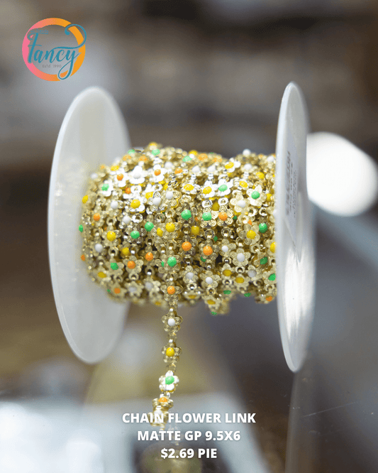 CHAIN FLOWER LINK MATTE GP 9.5X6MM 1 PIE