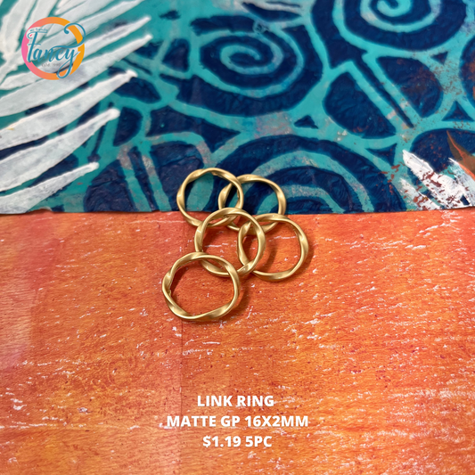LINK RING MATTE GP 16X12MM