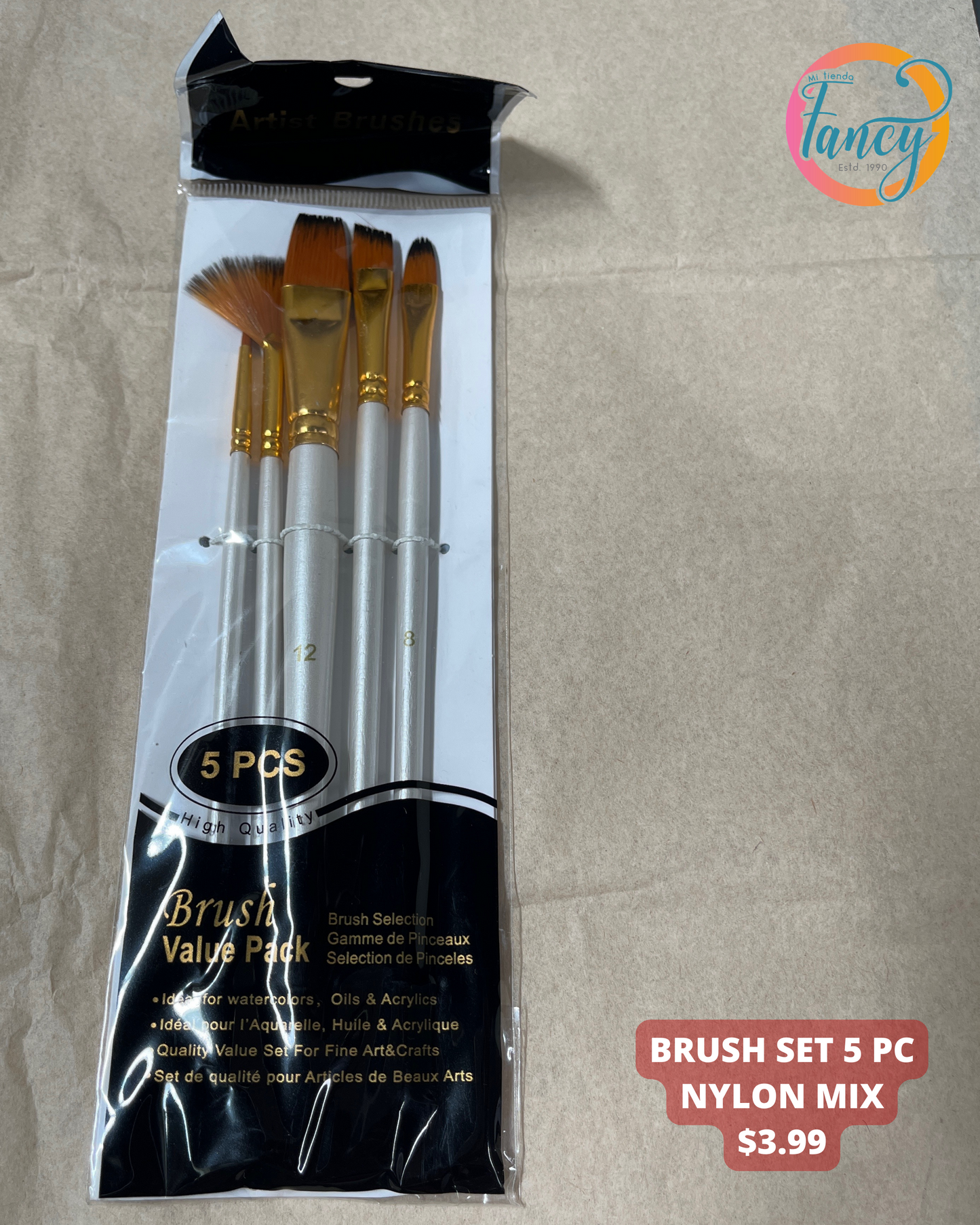BRUSH SET NYLON MIX 5 PC