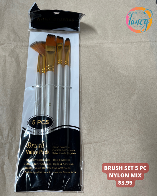 BRUSH SET NYLON MIX 5 PC