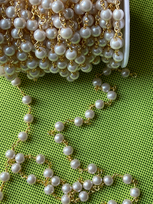 CADENA STAINLESS STEEL PERLAS 6MM