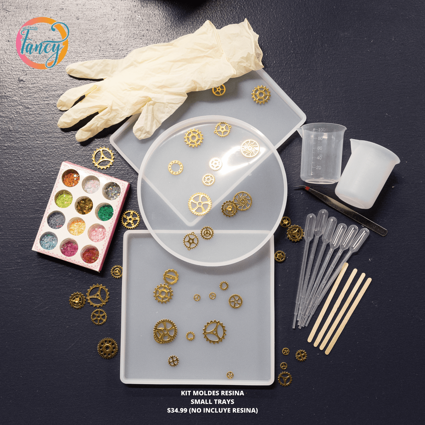 KIT MOLDES RESINA SMALL TRAYS