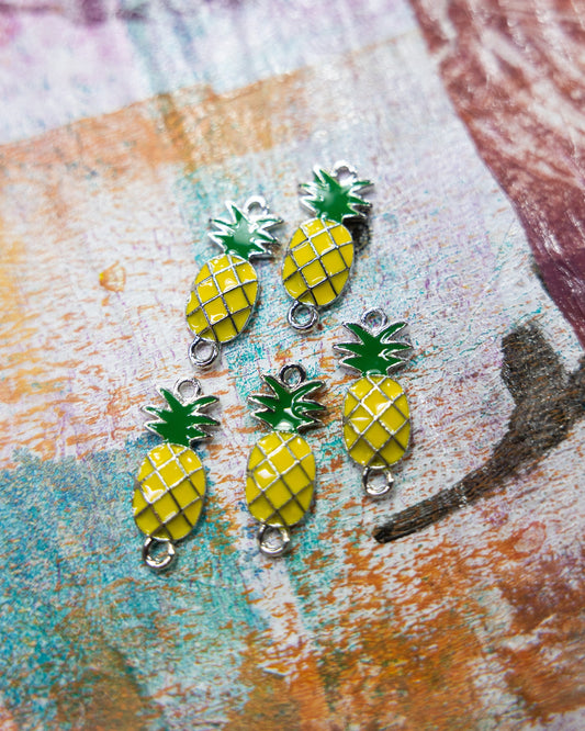 LINK PINEAPPLE 16.5MM PLATINUM YELLOW GREEN